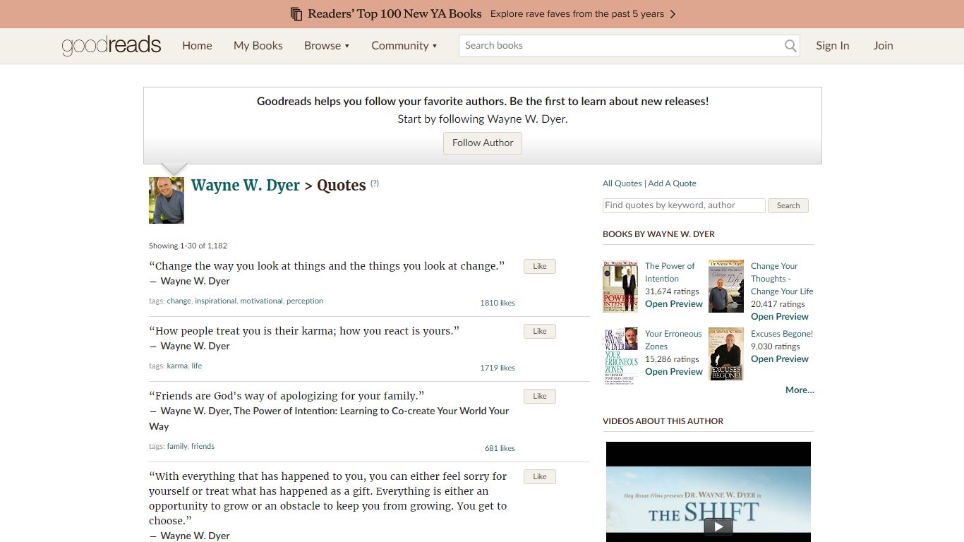 Wayne W. Dyer Quotes (Author of The Power of Intention) - Goodreads